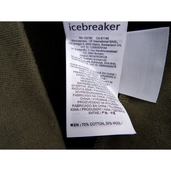 New Icebreaker Men's Central II Long Sleeve Zip Jacket Merino Blend Green Medium - Picture 5 of 5